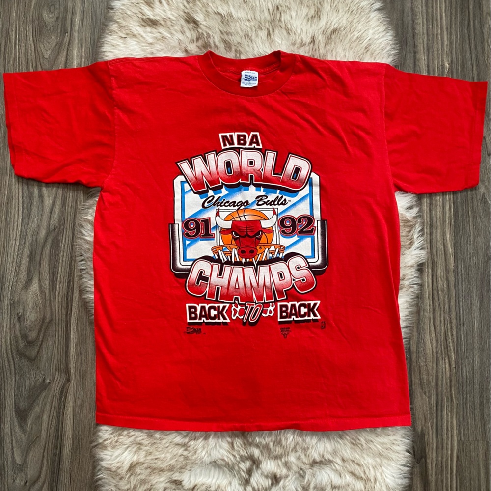 Vintage Chicago Bulls 1991 1992 Championship NBA World Tshirt